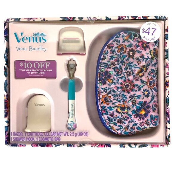 Gillette Venus Vera Bradley SugarBerry Womens Gift Set Razor Cosmetic Bag 2020 - Picture 1 of 5